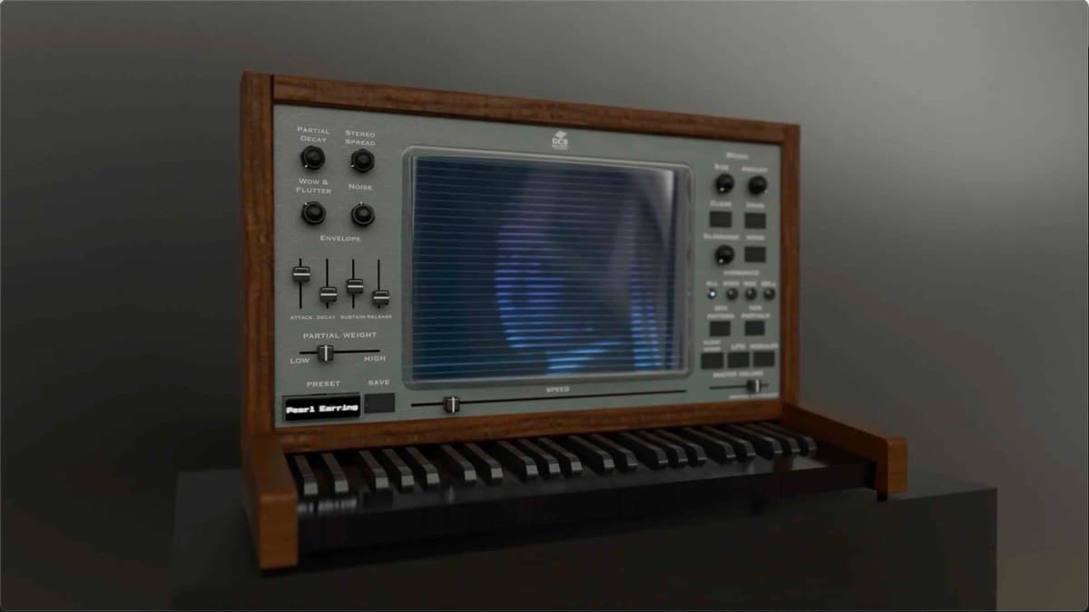 Gulf Coast Synthesis Spectral additive synthesizer plugin interface showing the Spectral Canvas